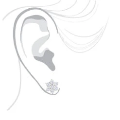 Unique 2.5 Carat Diamond Stud Earrings Cluster Star Design 14K White Gold -Luxurman unique 3 carat diamond stud earrings cluster design 14k gold bodwh