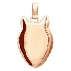 Diamond Wolf Pendant For Men 10K White Gold W Enamel 2ct Iced Out Design -Luxurman unique custom jewelry iced out wolf pendant for men 14k gold enamel 2ct 100535 backro