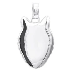 Diamond Wolf Pendant For Men 10K White Gold W Enamel 2ct Iced Out Design -Luxurman unique custom jewelry iced out wolf pendant for men 14k gold enamel 2ct 100535 backwh