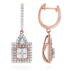 Unique Designer White And Pink Diamond Earrings For Women 14K Gold 1.75ct 9 Unique Designer White And Pink Diamond Earrings For Women 14K Gold 1.75ct -Luxurman unique designer white and pink diamond earrings for women 14k gold 175ct ro