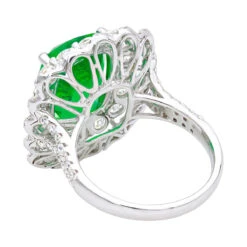 Unique Diamond And Emerald Cocktail Ring For Women 18K White Gold 9.7 Carats -Luxurman unique diamond and emerald cocktail ring for women in 18k gold 97 carats 802634 backwh