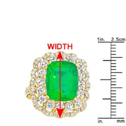 Unique Diamond And Emerald Cocktail Ring For Women 18K White Gold 9.7 Carats -Luxurman unique diamond and emerald cocktail ring for women in 18k gold 97 carats 802634 rulerye