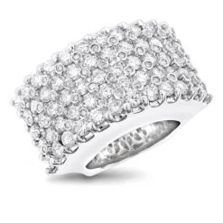 Hip Hop Unique Massive 7 Carat Men's Diamond Ring 14K White Gold Luxurman