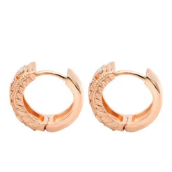 Unique Diamonds And Rubies Earrings Huggies 14K Yellow Gold Small Hoops 1/4 Inch -Luxurman unique diamonds and rubies earrings huggies 14k gold small hoops 14 inch 001300 backro