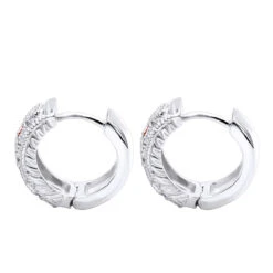 Unique Diamonds And Rubies Earrings Huggies 14K Yellow Gold Small Hoops 1/4 Inch -Luxurman unique diamonds and rubies earrings huggies 14k gold small hoops 14 inch 001300 backwh