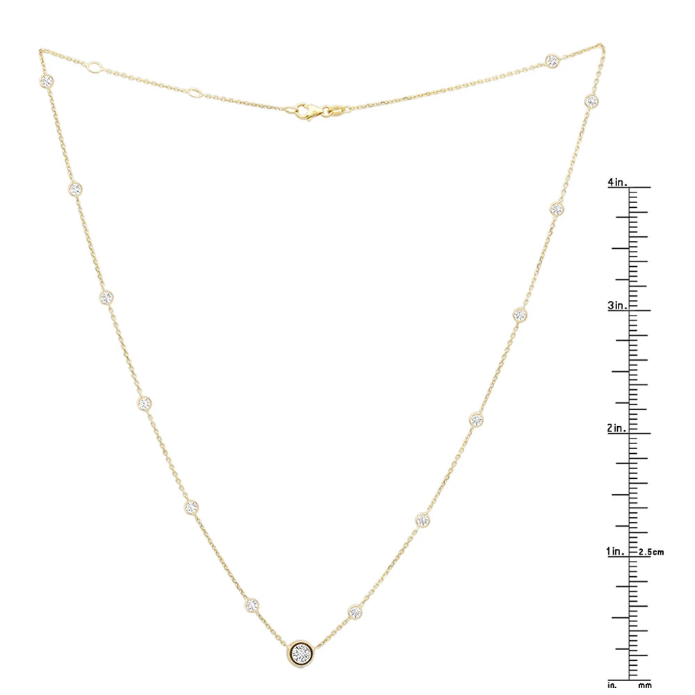 Unique Diamonds By The Yard Necklace 14K Yellow Gold 1.8 Carats Adjustable Length 8 Unique Diamonds By The Yard Necklace 14K Yellow Gold 1.8 Carats Adjustable Length - Image 8