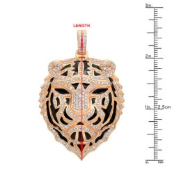 Unique Men's Diamond Tiger Pendant 14K Yellow Gold With Black Enamel 4ct -Luxurman unique jewelry mens diamond tiger pendant 14k gold with black enamel 4ct rulerro