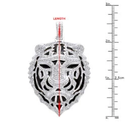 Unique Men's Diamond Tiger Pendant 14K Yellow Gold With Black Enamel 4ct -Luxurman unique jewelry mens diamond tiger pendant 14k gold with black enamel 4ct rulerwh