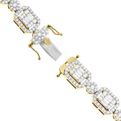 Unique Diamond Necklace For Women 10K Yellow Gold 17 Carats 13 Unique Diamond Necklace For Women 10K Yellow Gold 17 Carats -Luxurman unique ladies diamond necklace 14k gold 17 carats baguette round diamonds clasp yellow