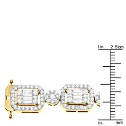 Unique Diamond Necklace For Women 10K Yellow Gold 17 Carats 12 Unique Diamond Necklace For Women 10K Yellow Gold 17 Carats -Luxurman unique ladies diamond necklace 14k gold 17 carats baguette round diamonds ruler yellow