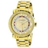 Unique Large Men's Diamond Watch 18k Yellow Gold Plated By Luxurman 0.12ct
