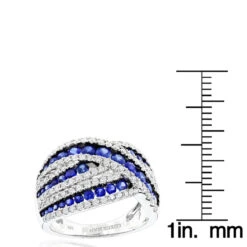 Unique Luxurman One Carat Diamond Blue Sapphire Cocktail Ring For Women -Luxurman unique luxurman one carat diamond blue sapphire cocktail ring for women rulerwh