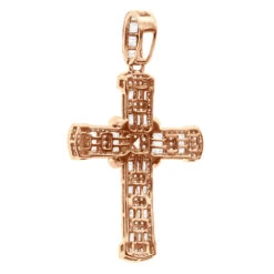 Unique Men's Diamond Cross Pendant 14K Yellow Gold 2 Inch 3 Carats 13 Unique Men's Diamond Cross Pendant 14K Yellow Gold 2 Inch 3 Carats -Luxurman unique mens diamond cross pendant 14k gold 2 inch 3 carats 803238 backro
