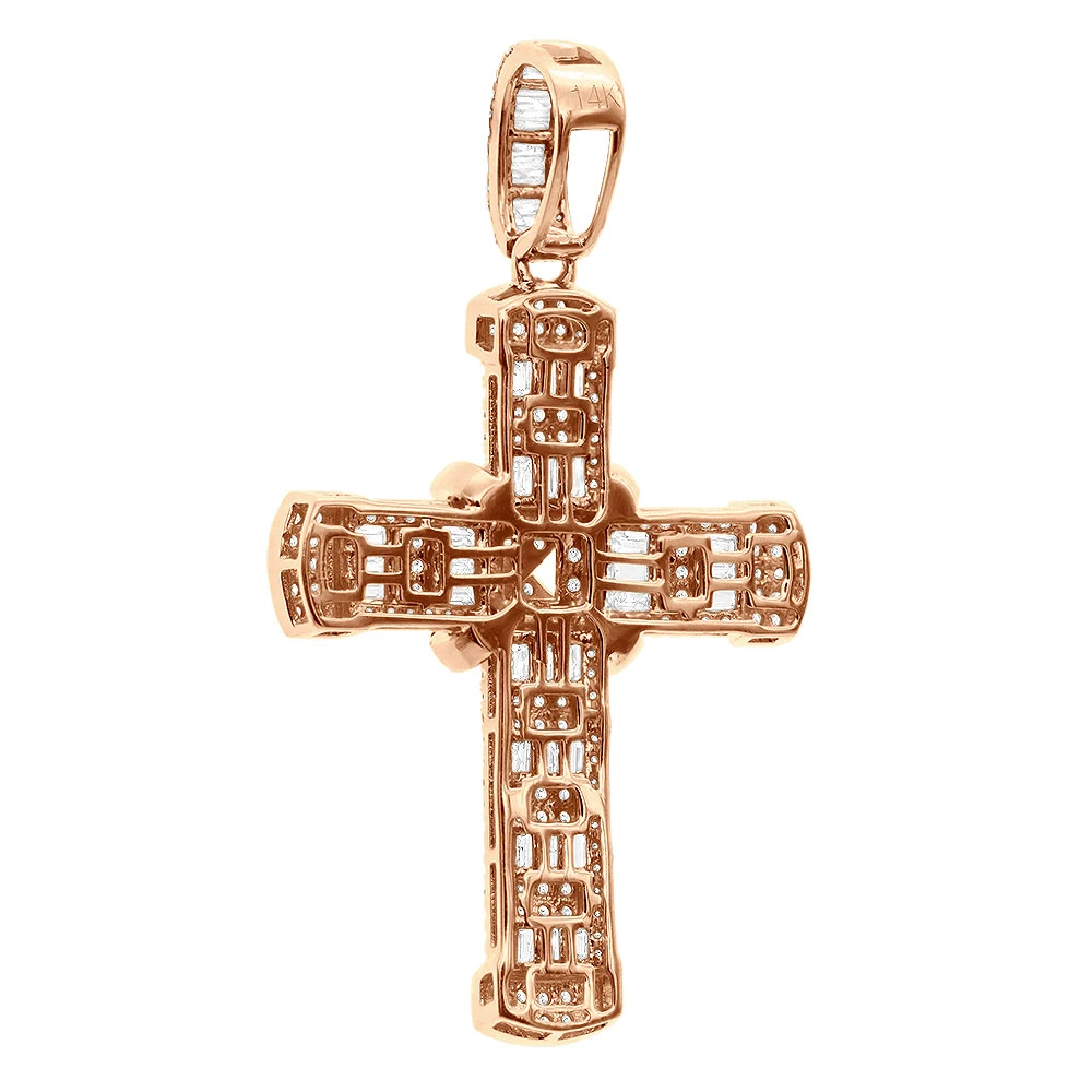Unique Men's Diamond Cross Pendant 14K Yellow Gold 2 Inch 3 Carats 6 Unique Men's Diamond Cross Pendant 14K Yellow Gold 2 Inch 3 Carats - Image 6