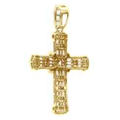 Unique Men's Diamond Cross Pendant 14K Yellow Gold 2 Inch 3 Carats 12 Unique Men's Diamond Cross Pendant 14K Yellow Gold 2 Inch 3 Carats -Luxurman unique mens diamond cross pendant 14k gold 2 inch 3 carats 803238 backye
