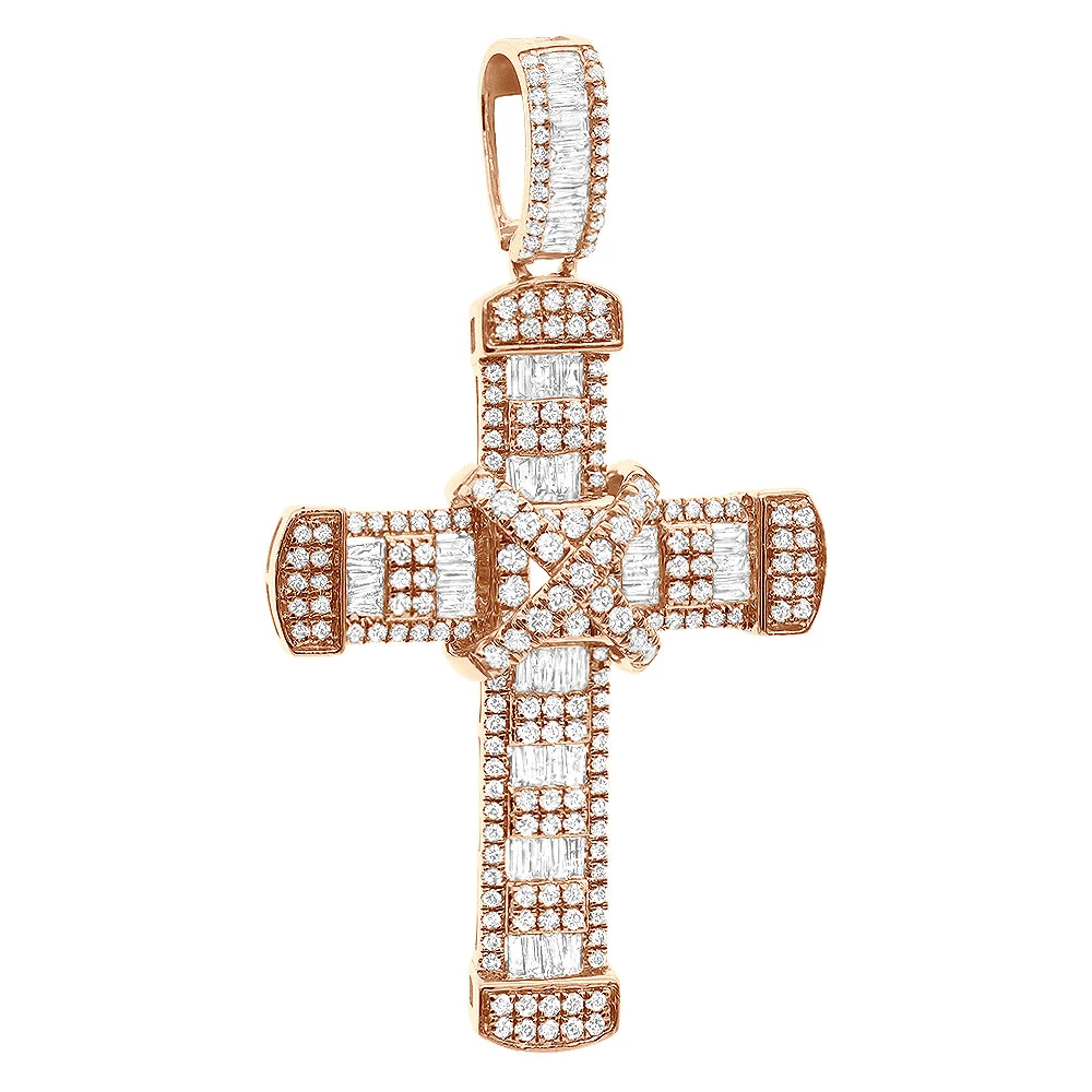 Unique Men's Diamond Cross Pendant 14K Yellow Gold 2 Inch 3 Carats 3 Unique Men's Diamond Cross Pendant 14K Yellow Gold 2 Inch 3 Carats - Image 3