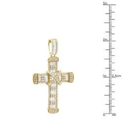 Unique Men's Diamond Cross Pendant 14K Yellow Gold 2 Inch 3 Carats 15 Unique Men's Diamond Cross Pendant 14K Yellow Gold 2 Inch 3 Carats -Luxurman unique mens diamond cross pendant 14k gold 2 inch 3 carats 803238 rulerye