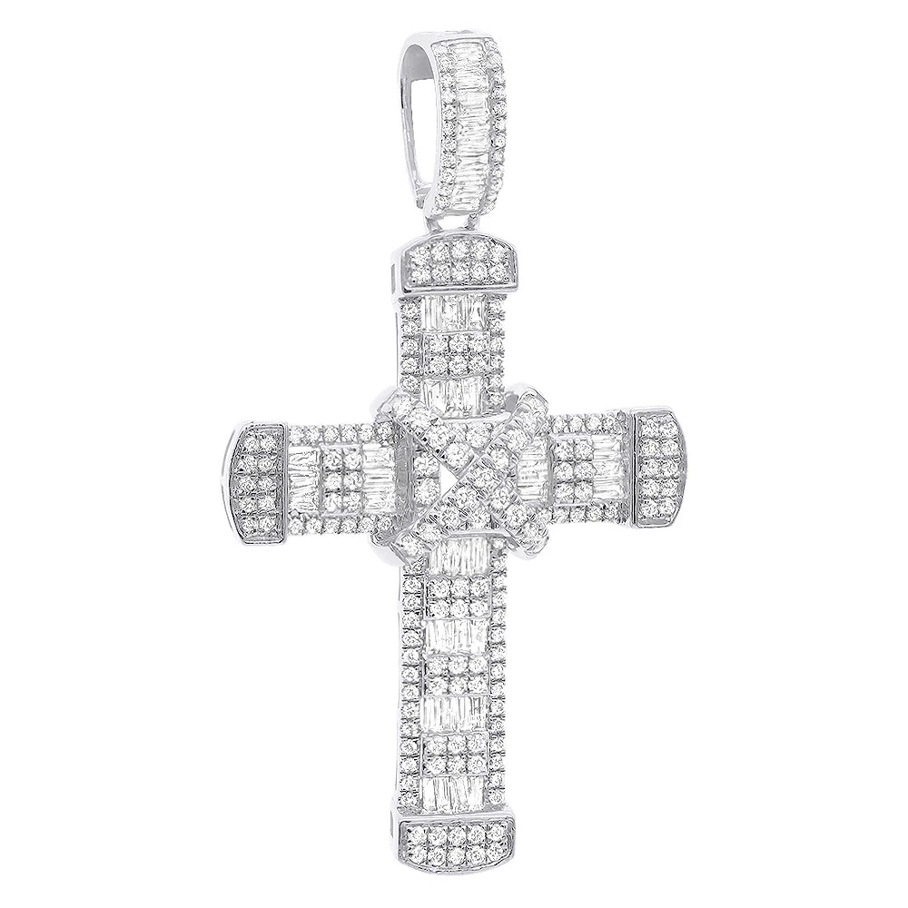 Unique Men's Diamond Cross Pendant 14K Yellow Gold 2 Inch 3 Carats 2 Unique Men's Diamond Cross Pendant 14K Yellow Gold 2 Inch 3 Carats - Image 2