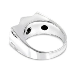 Unique Men's Diamond Ring By Luxurman 1.1ct 14K White Gold 9 Unique Men's Diamond Ring By Luxurman 1.1ct 14K White Gold -Luxurman unique mens diamond ring by luxurman 11ct 14k gold backwh