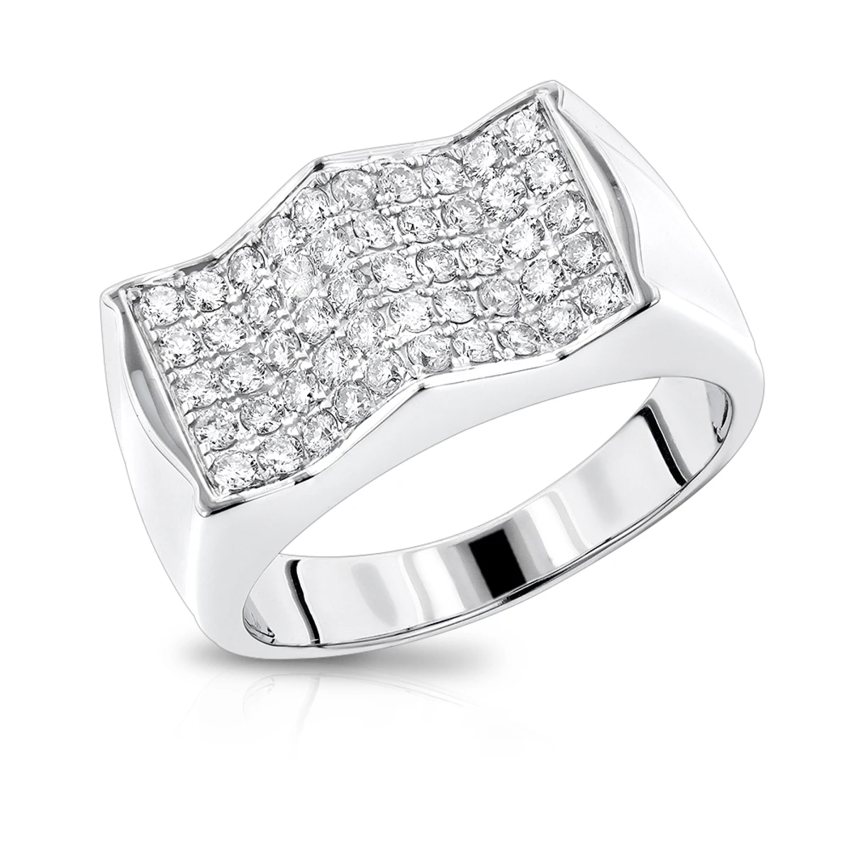 Unique Men's Diamond Ring By Luxurman 1.1ct 14K White Gold 1 Unique Men's Diamond Ring By Luxurman 1.1ct 14K White Gold