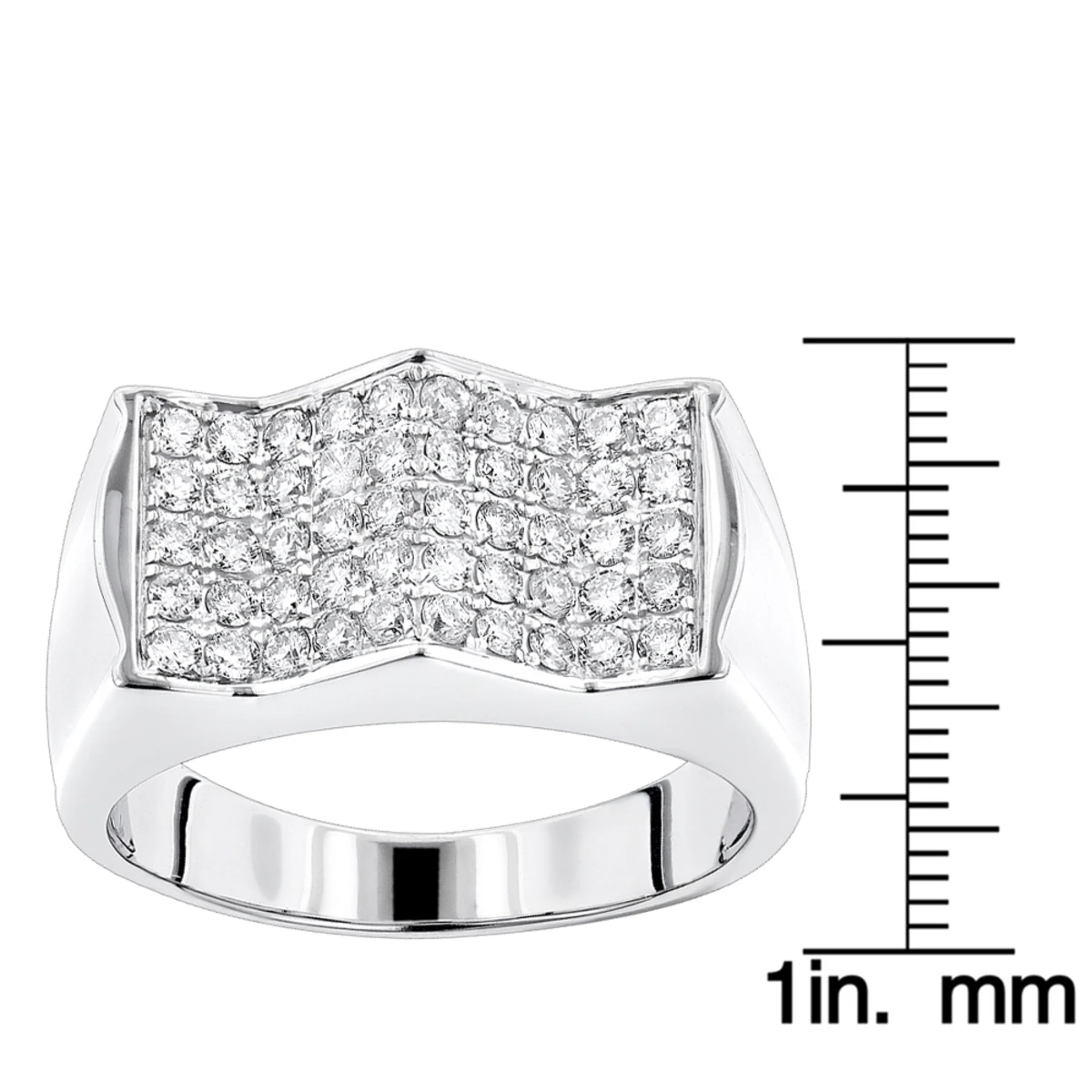 Unique Men's Diamond Ring By Luxurman 1.1ct 14K White Gold 6 Unique Men's Diamond Ring By Luxurman 1.1ct 14K White Gold - Image 6