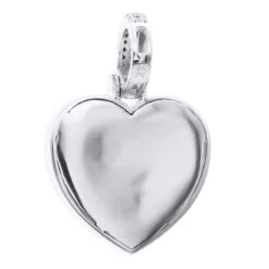 Large Ladies Unique Round Baguette Diamond Heart Shape Pendant 2 Carat 14K Yellow Gold -Luxurman unique oversized round and baguette diamond heart pendant 2 carat 14k gold 803235 back white