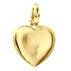 Large Ladies Unique Round Baguette Diamond Heart Shape Pendant 2 Carat 14K Yellow Gold -Luxurman unique oversized round and baguette diamond heart pendant 2 carat 14k gold 803235 back yellow