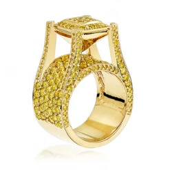 6ct Yellow Diamond Men's Ring Yellow, Rose & 14K Yellow Gold Ring By Luxurman 8 6ct Yellow Diamond Men's Ring Yellow, Rose & 14K Yellow Gold Ring By Luxurman -Luxurman unique rings by luxurman 6ct yellow diamond mens ring 14k yellow rose white gold backye