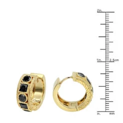 Unique Diamond Hoop Earrings Large Black Diamond Huggies 14K Yellow Gold 3ct 11 Unique Diamond Hoop Earrings Large Black Diamond Huggies 14K Yellow Gold 3ct -Luxurman unique small diamond hoop earring black diamond huggies in 14k gold 085ct 4 rulerye