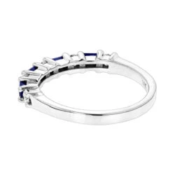 Unique 14K White Gold Diamond And Sapphire Ring For Women 0.58ctw 9 Unique 14K White Gold Diamond And Sapphire Ring For Women 0.58ctw -Luxurman unique wedding bands 14k gold diamond and sapphire ring for women 058ctw backwh
