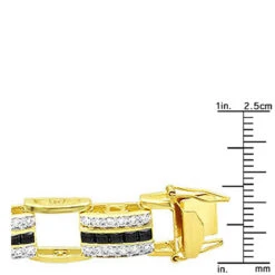 Unique White & Black Diamond Bracelet For Men 14K Yellow Gold -Luxurman unique white black diamonds bracelet for men 14k yellow white rose gold 001145bd ruler yellow