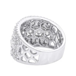 Unique Wide Diamond Ladies Ring Band 2.75ct 14K White Gold By Luxurman -Luxurman unique wide diamond ladies ring band 275ct in 14k gold by luxurman backwh