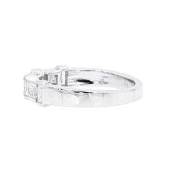 Unique Women's Anniversary Ring 14K White Gold Princess Baguatte Diamond Wedding Band 11 Unique Women's Anniversary Ring 14K White Gold Princess Baguatte Diamond Wedding Band -Luxurman unique womens anniversary ring 14k gold princess baguatte diamond wedding band 017401 backwh