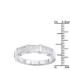 Unique Women's Anniversary Ring 14K White Gold Princess Baguatte Diamond Wedding Band 15 Unique Women's Anniversary Ring 14K White Gold Princess Baguatte Diamond Wedding Band -Luxurman unique womens anniversary ring 14k gold princess baguatte diamond wedding band 017401 rulerwh
