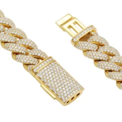 Heavy 14K Yellow Gold VS Diamond Cuban Link Chain Necklace For Men 43ct 16mm Wide -Luxurman vs diamond cuban link chain necklace for men in 14k gold 43 carats 803196 backye