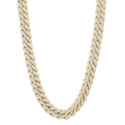 Heavy 14K Yellow Gold VS Diamond Cuban Link Chain Necklace For Men 43ct 16mm Wide