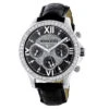Luxurman Liberty Men's Diamond Watch Black Dial Swiss MVT Leather Band 3ct