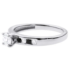 White And Black Diamond Engagement Ring 0.74ct 14K White Gold 11 White And Black Diamond Engagement Ring 0.74ct 14K White Gold -Luxurman white and black diamond engagement ring 074ct 14k gold p 50192 backwh