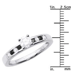 White And Black Diamond Engagement Ring 0.74ct 14K White Gold 15 White And Black Diamond Engagement Ring 0.74ct 14K White Gold -Luxurman white and black diamond engagement ring 074ct 14k gold p 50192 rulerwh