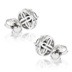 White Pink And Black Diamond Stud Earrings 2.2ct 14K White Gold 9 White Pink And Black Diamond Stud Earrings 2.2ct 14K White Gold -Luxurman white pink and black diamond stud earrings 22ct 14k gold backwh