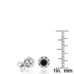 White Pink And Black Diamond Stud Earrings 2.2ct 14K White Gold 11 White Pink And Black Diamond Stud Earrings 2.2ct 14K White Gold -Luxurman white pink and black diamond stud earrings 22ct 14k gold rulerwh