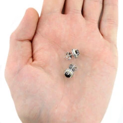 White Yellow And Black Diamond Stud Earrings 2.20ct 14K White Gold -Luxurman white yellow and black diamond stud earrings 220ct 14k gold 3