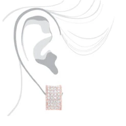 Wide 14K White Gold Designer Quarter Hoop Cluster Diamond Earrings Women's 3.25ct -Luxurman wide 14k gold designer quarter hoop cluster diamond earrings womens 325ct bodro