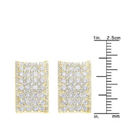 Wide 14K White Gold Designer Quarter Hoop Cluster Diamond Earrings Women's 3.25ct -Luxurman wide 14k gold designer quarter hoop cluster diamond earrings womens 325ct rulerye