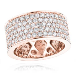 12mm Wide 14K White Gold Round Diamond Eternity Ring For Men & Women 6 Carats 8 12mm Wide 14K White Gold Round Diamond Eternity Ring For Men & Women 6 Carats -Luxurman wide 14k round diamond eternity ring 600ct p 22594 ro