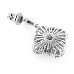 Women's Flower Diamond Dangle Earrings 1.8ct 14K White Gold -Luxurman womens flower diamond dangle earrings 18ct 14k gold backwh