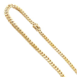 Men's Luxurman Solid 14K Yellow Gold Miami Cuban Link Chain 5mm 22-40in